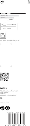 Förpackning med Bosch-borrkärna 100 mm, text och streckkod synliga.