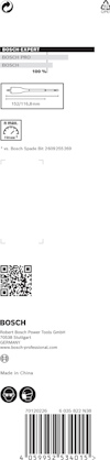Förpackning med Bosch Expert sågblad, 100 mm, med QR-kod och streckkod.