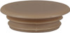 Beige täcklock med runda kanter och två ringar på sidan.