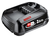 Svart Bosch batteripack med röd text, "2.5 Ah" och "18V".