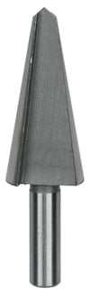 Konformat borrstål med cylindrisk skaft och konisk spets i metall.