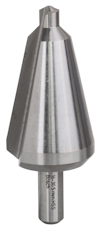 Konisk metallborr med skarp spets och ingraverad text: "18-30 mm HSS".