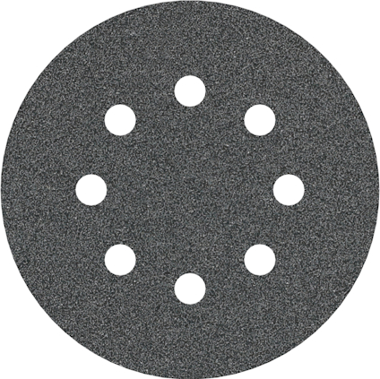 Rundt slippapper med åtta jämnt fördelade hål.