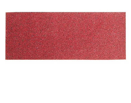 Rektangulär röd sliprondell med jämn kornstruktur.