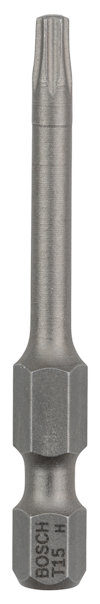 Metallfärgad skruvbits med stjärnformad spets och märkt med texten "BOSCH T15 M".