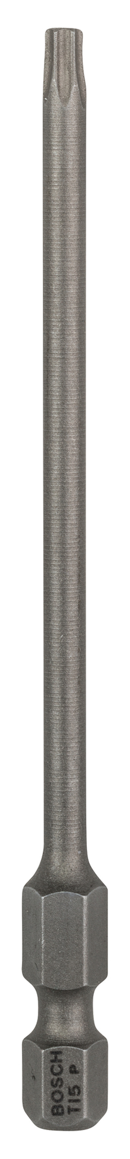 Metallborr med hexagonal fäste och lång, smal borrkropp.