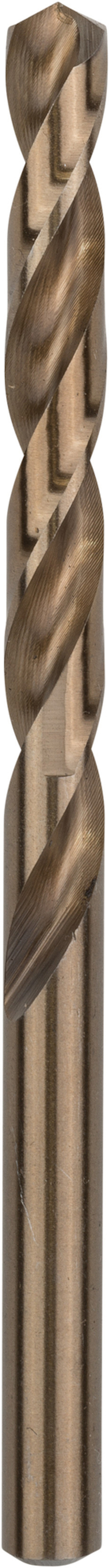 Borrspets med spiralformad design och slät, cylindrisk fäste i metall.