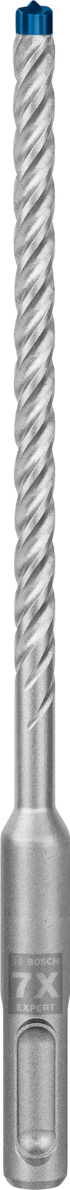 Borr med spiralformat mönster och blå spets, designad för att användas med borrmaskin.