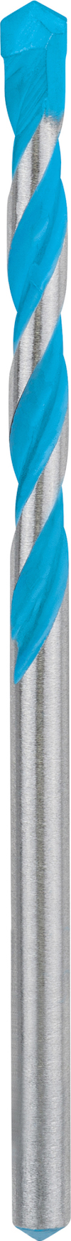 Spiralborr med silverfärgad skaft och blå spets.