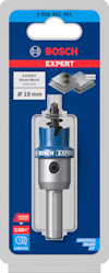 Förpackning med Bosch Expert-hålsåg för plåt, diameter 18 mm, med "Carbide Technology" och "50x Longlife".