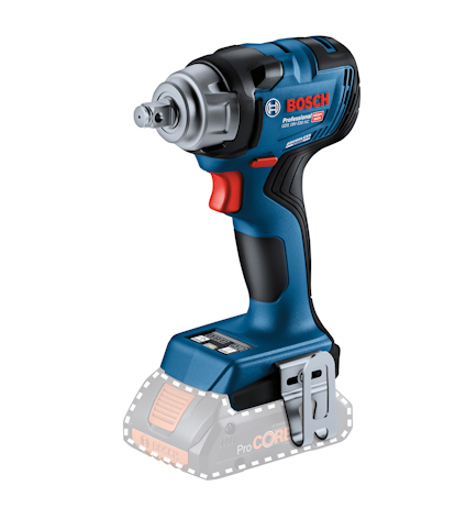 Sladdlös blå och svart mutterdragare med Bosch-logotyp, utan batteri.
