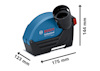 Blå och svart Bosch professionell dammutsug med måtten 123 mm x 144 mm x 175 mm.