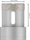 Cylindrisk metallbit med diamantslipad kant, mått: Ø35 mm x 35 mm.