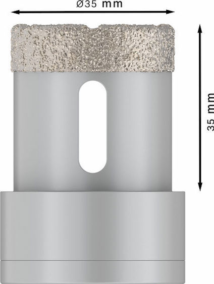 Cylindrisk metallbit med diamantslipad kant, mått: Ø35 mm x 35 mm.