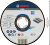 Rund Bosch PRO skärskiva för metall, diameter 125 mm, med text om produktdetaljer och säkerhetsanvisningar.