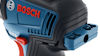 Blå och svart Bosch elverktyg med röd logotyp och blått fäste på sidan.