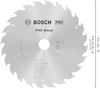 Klinga för träkapning med texten "Bosch PRO Wood", diameter 150 mm, håldiameter 16/20 mm.
