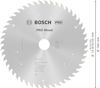 Cirkelsågklinga med texten "BOSCH PRO Wood", 48 tänder, diameter 160 mm, hålstorlek 15,87/20 mm.