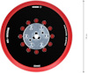 Röd och svart slipplatta med text "MEDIUM-150", "BOSCH" och "EXPERT", 150 mm i diameter.
