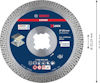 Diamantskiva Bosch Expert X-Lock, Ø 125 mm, max 12,250 rpm, blå och silver med text och symboler.