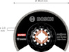 Halvcirkelformat sågblad från Bosch, märkningar: "Ø 85,0 mm", "≤ 2,0 mm", "EXPERT", "DIAMOND", "STARLOCK", "ACZ 85 RD4".