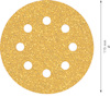 Rund sandpapper med nio hål, diameter 115 mm.