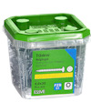 Plastförpackning med trallskruv, etiketterad "Träskruv 4,0x30, helgängad, pcs 200".