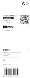 Förpackning av Bosch borrtillbehör, visar produktinformation, streckkod och QR-koder.