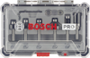 Borrset i förvaringslåda med Bosch-logotyp och flera borrar i olika storlekar från 7 mm till 16 mm.