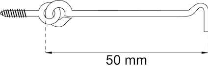 Illustration av en skruvögla med måttangivelse "A mm".