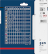 Förpackning med tabell och Bosch-logotyp, inkl QR-kod och streckkod.