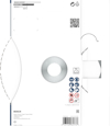 Förpackning med Bosch sågklinga, med symboler för säkerhetsanvisningar och streckkod. Made in China.