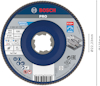 Rund sliprondell "Bosch PRO" med ett centralt hål och blå etikett, diameter Ø125mm.