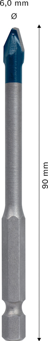 Skruvmejselbit med måtten 6,0 mm i diameter och 90 mm i längd.