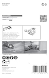 Förpackningsdesign med information om Bosch ACZ 105 ET Carbide. Innehåller logotyper, QR-kod och illustrationer av användning.