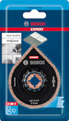 Förpackning med Bosch Expert AVZ 70 RT4 stjärnformad multiklingsats för skärning av kakel.