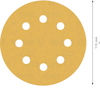 Gul rondell med åtta hål, diameter 115 mm.