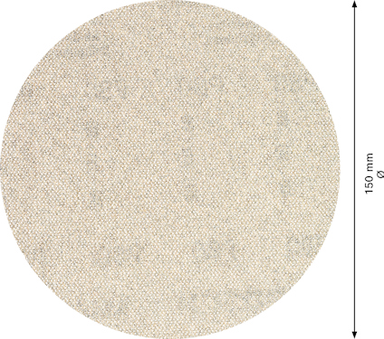 Rund slippapper med en diameter på 150 mm.