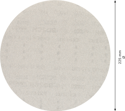 Rund 225 mm sandpapper.