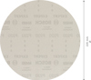 Rund sandpapper med text "BOSCH", "EXPERT", "P220", "M480" och pilar som markerar diameter 225 mm.