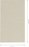 Rektangulärt beige tygstycke, mått 133 mm x 80 mm visas med pilindikator.