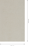 Rektangulärt beige tygprov med måtten 133 mm x 80 mm, med måttangivelser.