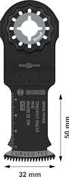 Stjärnformig sågklinga för trä från Bosch med måtten 32 mm x 50 mm.