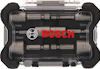 Plastlåda med Bosch-bits av olika storlekar inklusive 6mm, 7mm, 8mm, 10mm, och 12mm.
