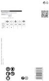 Vit förpackning med text och ikoner, inklusive QR-kod, Bosch-logotyper och produktspecifikationer för slipmaterial.