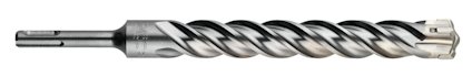 Metalliskt borr med spiralformad design och skär i änden, lämpligt för kraftfull borrning i hårda material.