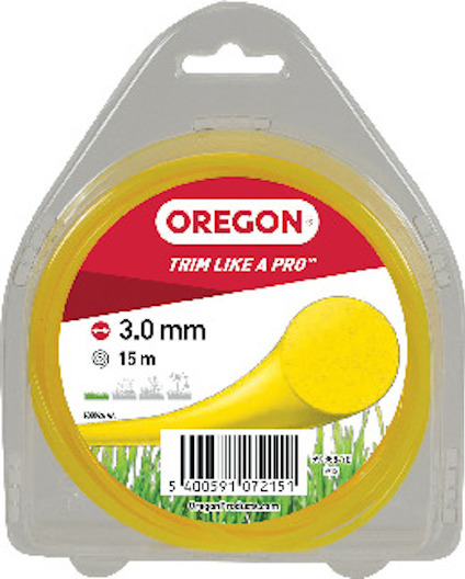 Förpackning med trimmerlina, märkt "Oregon", 3,0 mm, 15 m.