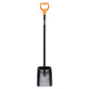 Spade med svart blad och skaft samt ett orange handtag.