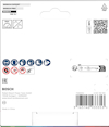 Förpackning med varningssymboler, QR-kod och Bosch-logotyp.